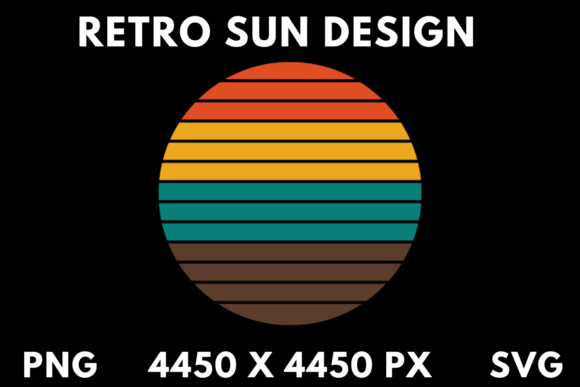 Classic Retro Sun PNG SVG Design Review