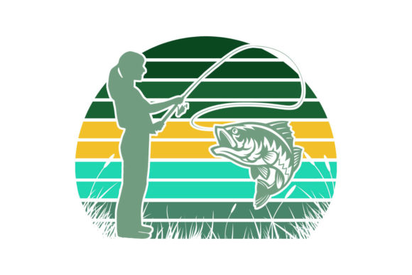 Female Bass Fishing Retro Sunset PNG SVG Review