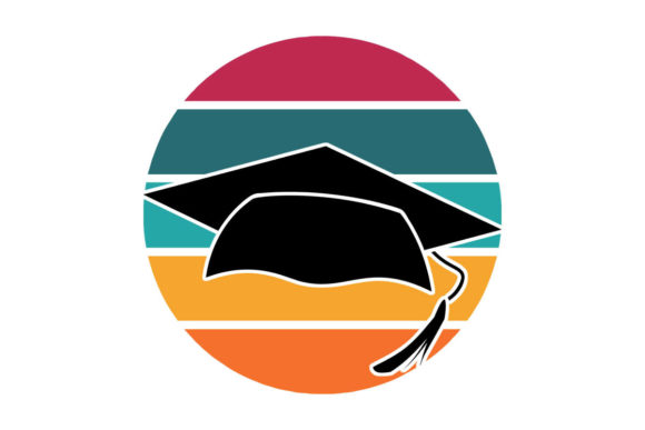 Graduation Cap Retro Sunset PNG SVG Review