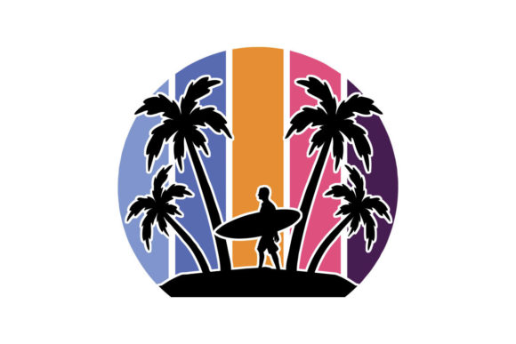 Male Surfer Palm Trees Sunset Review