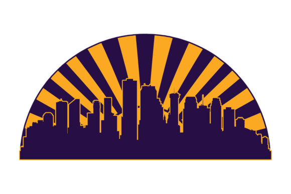 New Orleans Cityscape Retro Sunset