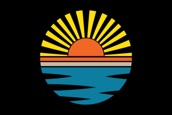 Ocean Sunrays Retro Sunset PNG SVG Review