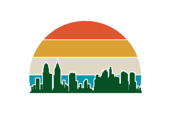 Philadelphia Pennsylvania Retro Sunset