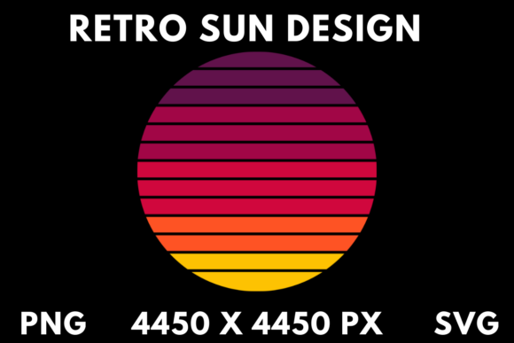 Purple to Yellow Retro Sun PNG SVG Review