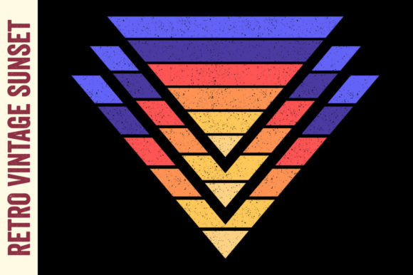 Vintage Sunset Retro Triangle Summer Svg