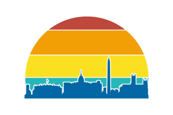 Washington DC Retro Sunset PNG SVG Review